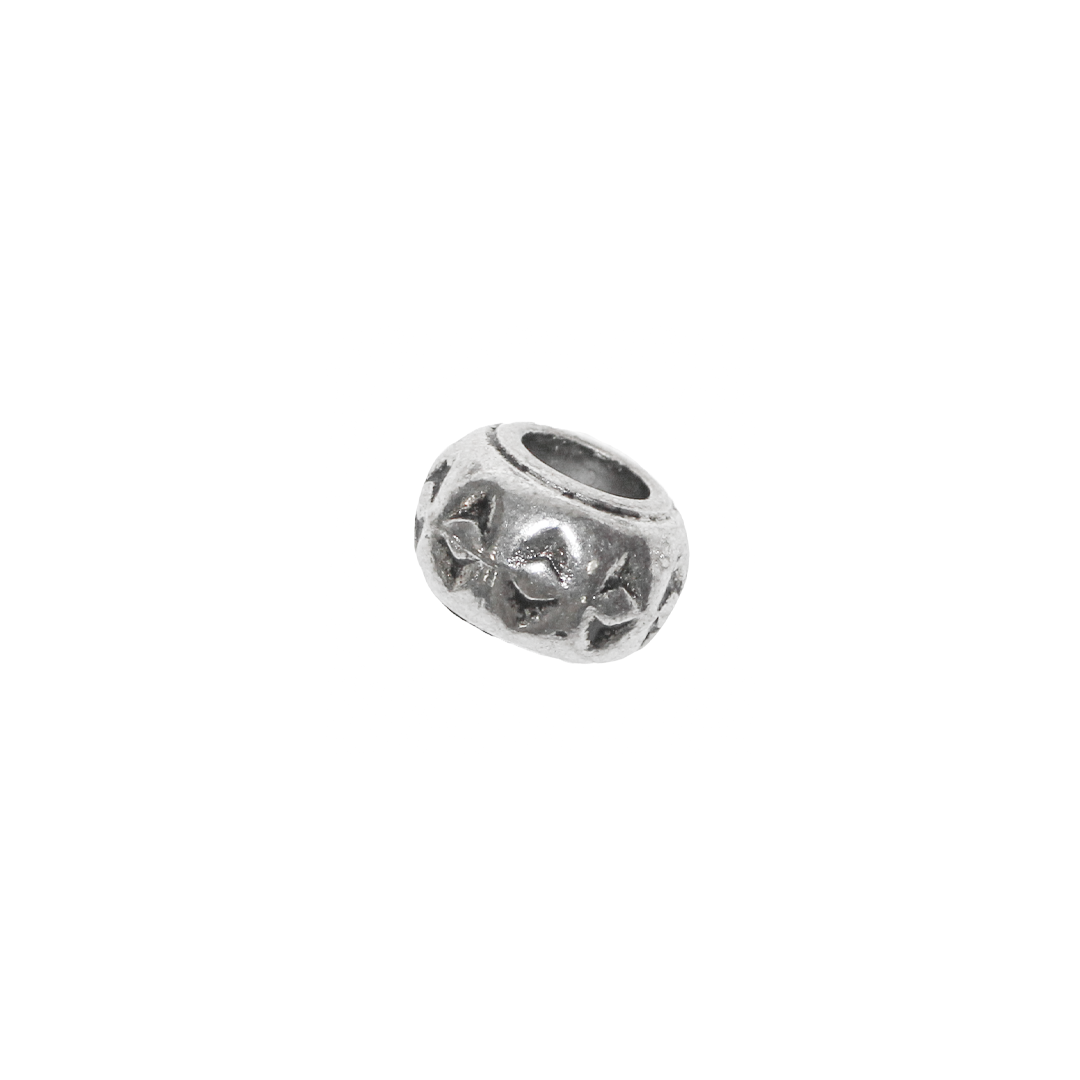 Spacers, Rondelle Bead, Silver, Alloy, 10mm x 6.5mm, Sold Per pkg of 4