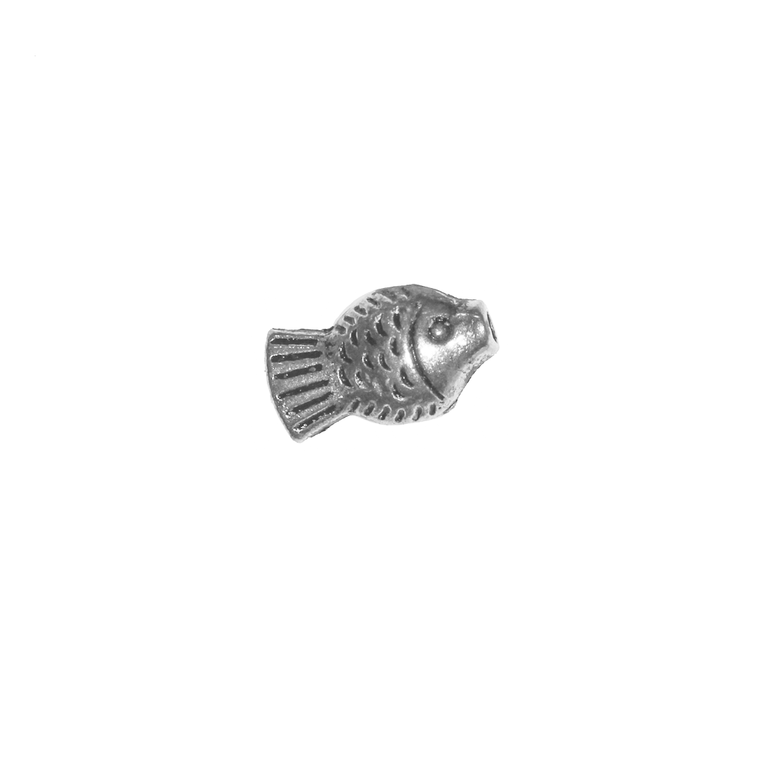 Spacers, Fish, Silver, Alloy, 9mm x 5.5mm x 3mm, Sold Per pkg of 12