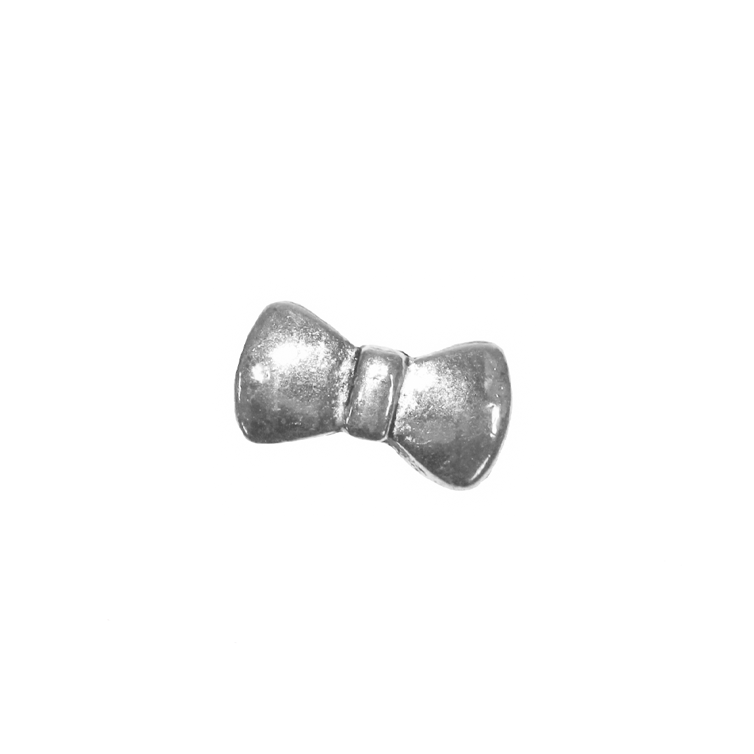 Spacers, Bow Tie, Silver, Alloy, 5.5mm x 10mm x 3mm, Sold Per pkg of 12