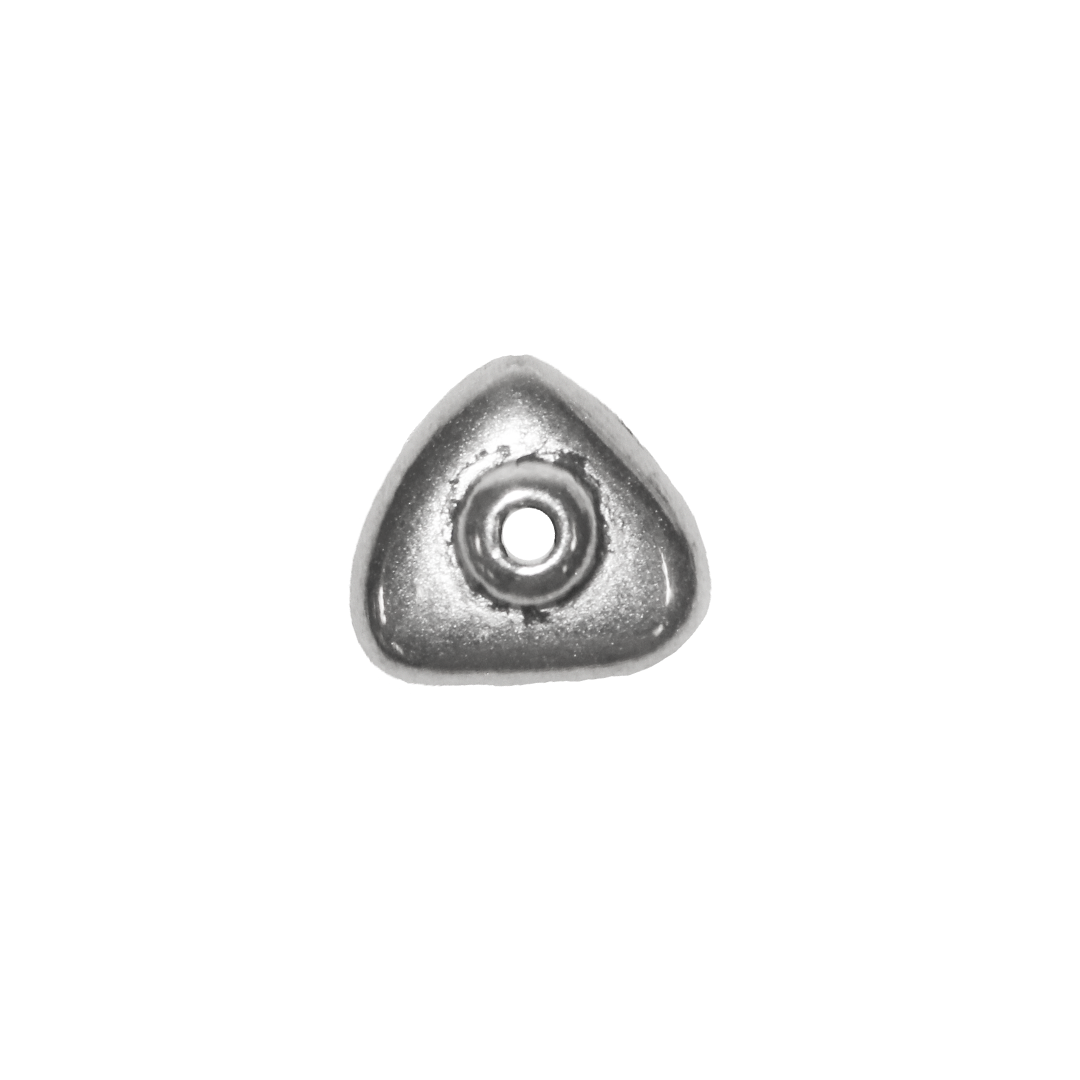 Spacers, Triangle Spacer, Bright Silver, Alloy, 10mm x 10mm, Sold Per pkg of 8