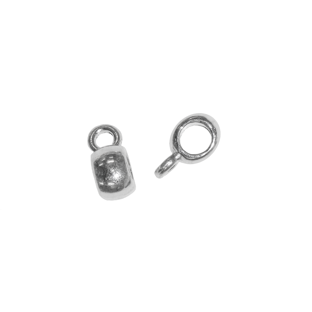 Charm Holder, Plain, Bright Silver, Alloy, 8.5mm x 4mm, Sold Per pkg of 24