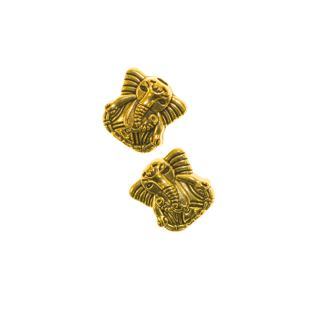 Spacers, Ganesh, Antique Gold, Alloy, 10mm x 10mm, Sold Per pkg of 14