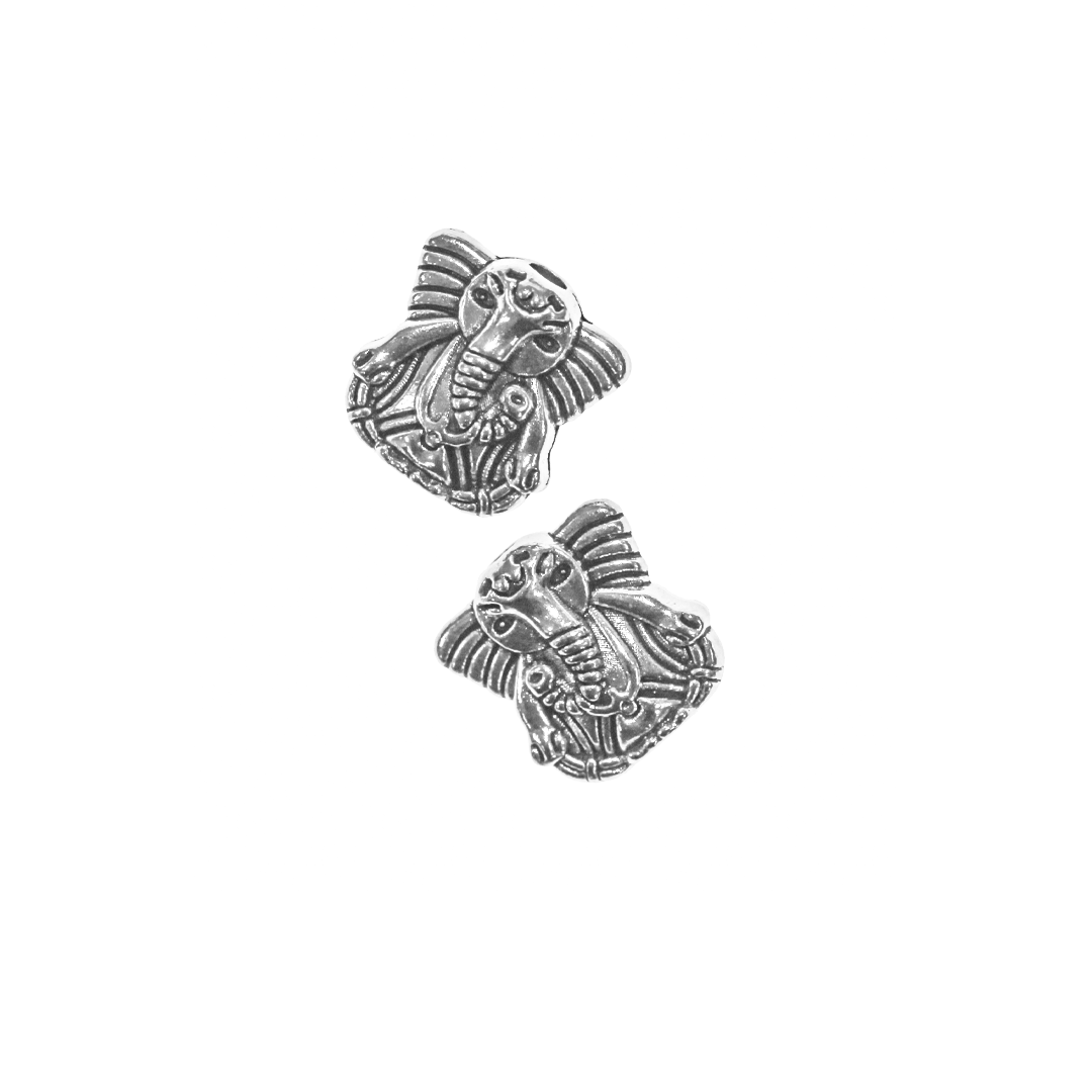 Spacers, Ganesh, Silver, Alloy, 10mm x 10mm, Sold Per pkg of 16