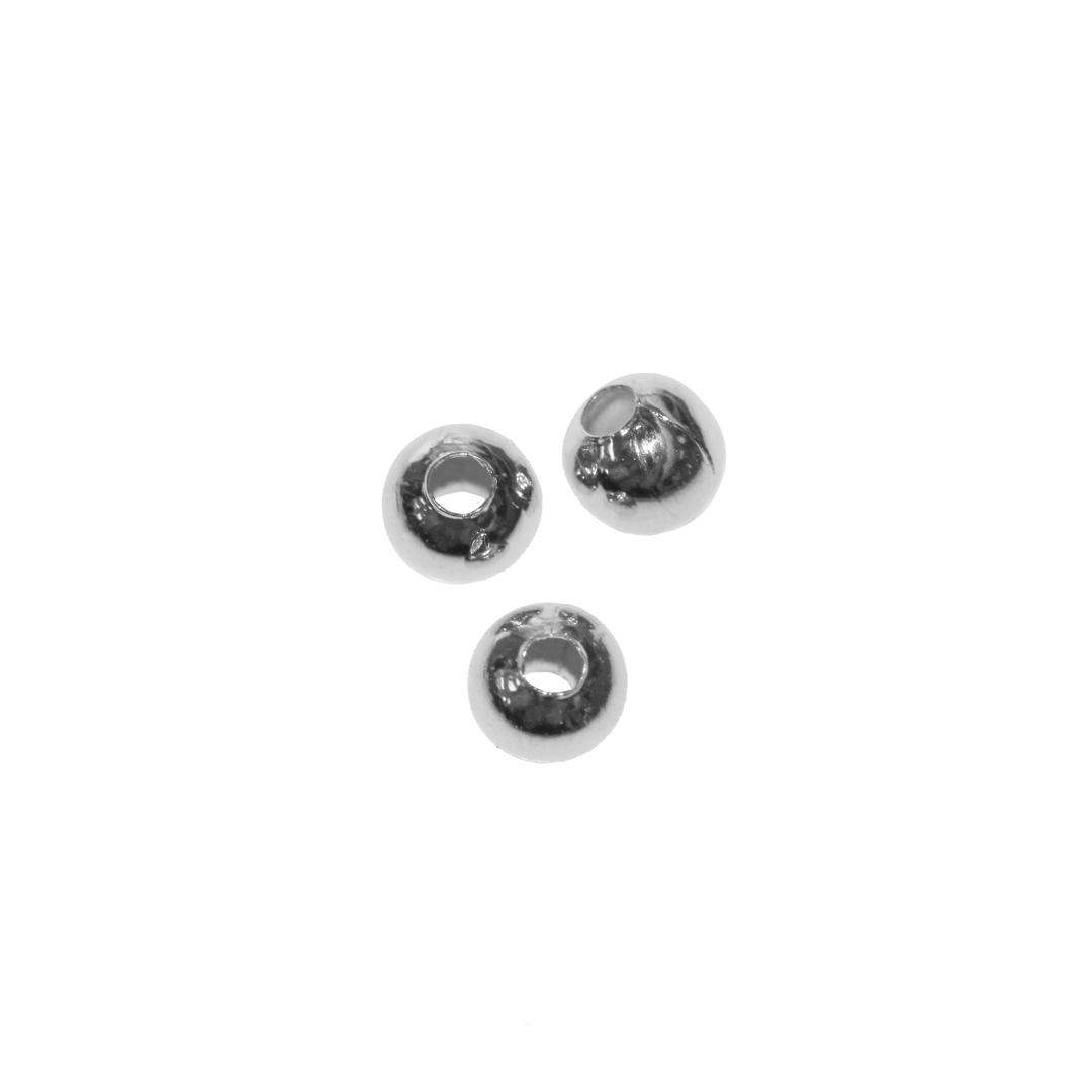 Spacers, Plain Ball, Silver, Alloy, 4mm x 3.7mm, Sold Per pkg of Approx 200