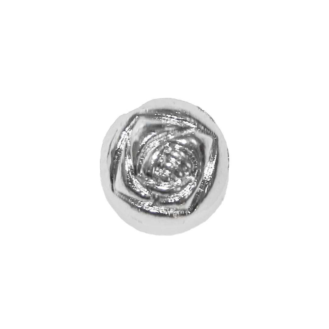Spacers, Rose, Bright Silver, Alloy, 7mm x 7mm, Sold Per pkg of 15