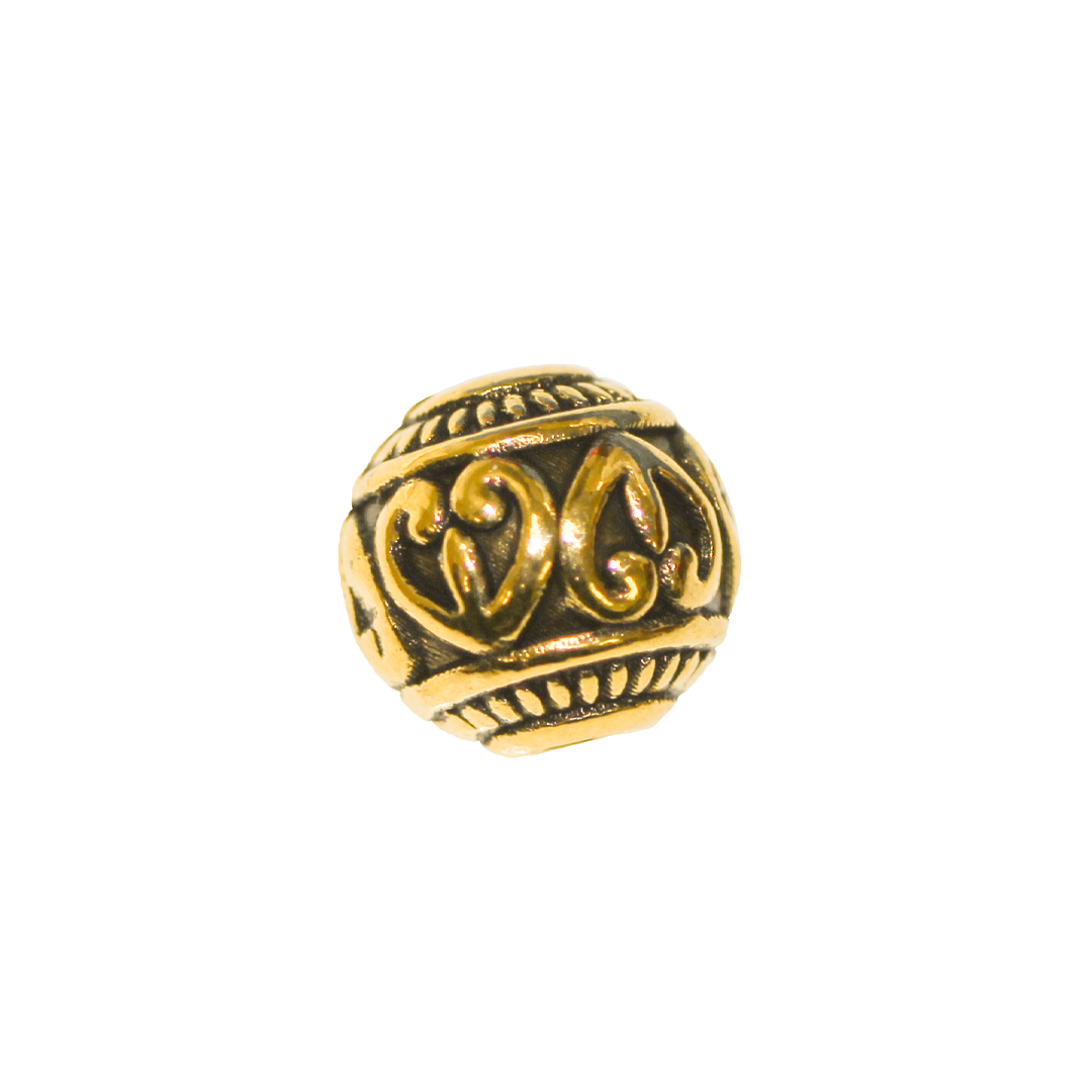 Spacers, Round, Antique Gold, Alloy, 8mm x 7.5mm, Sold Per pkg of 10