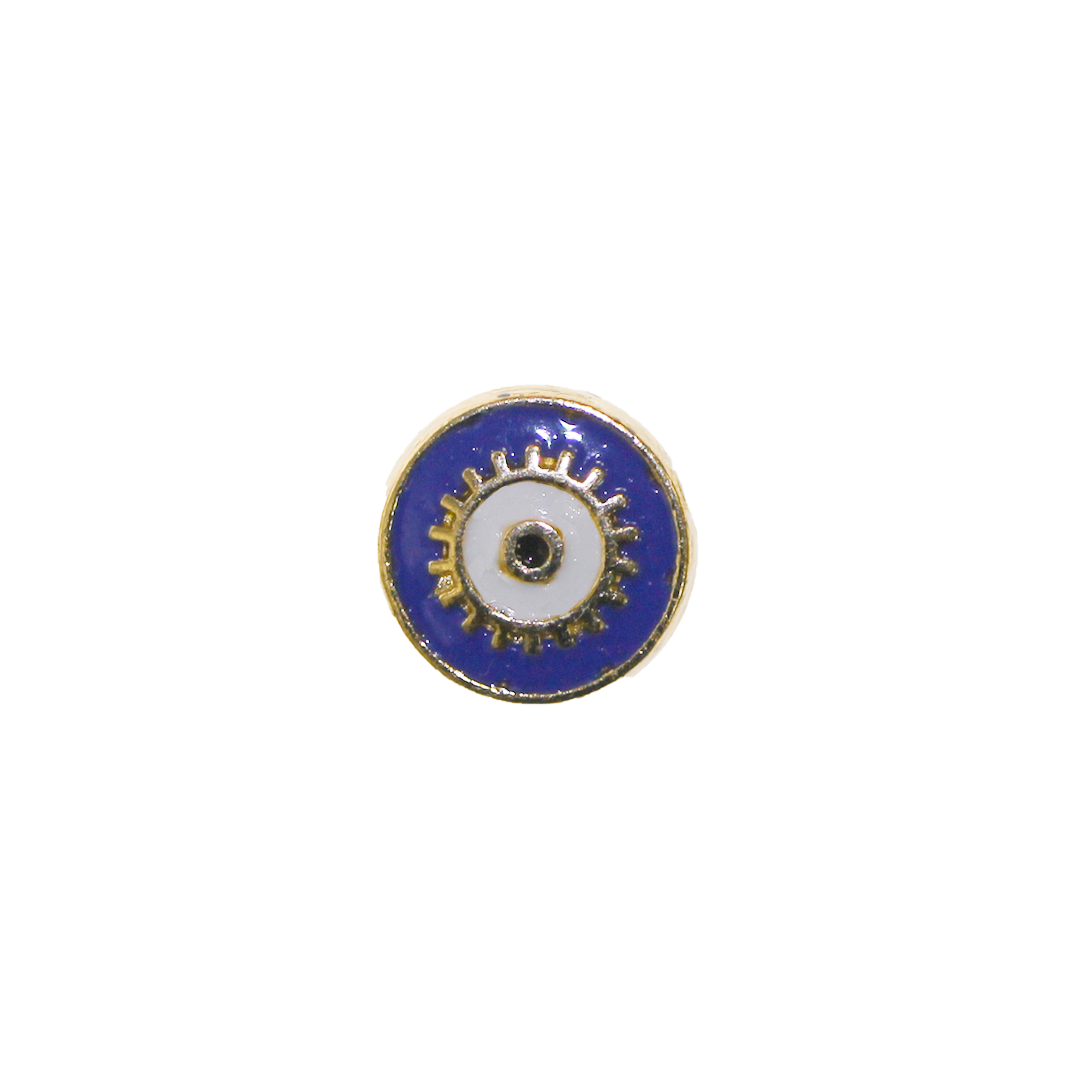Spacers, Assorted Evil Eye, Gold, Alloy, Sold Per pkg of 8