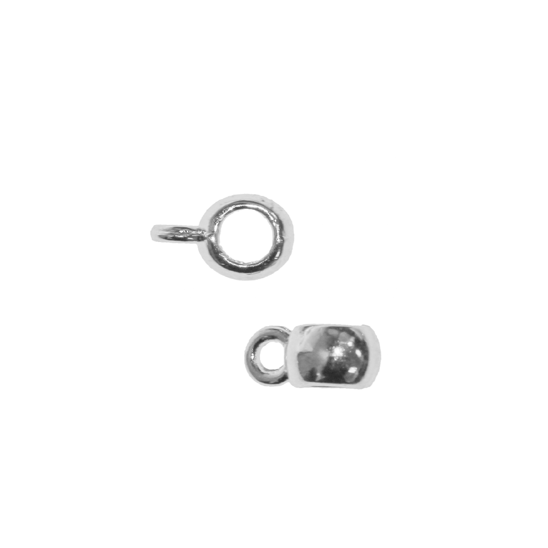 Charm Holder, Plain, Silver, Alloy, 8.5mm x 4mm, Sold Per pkg of 32