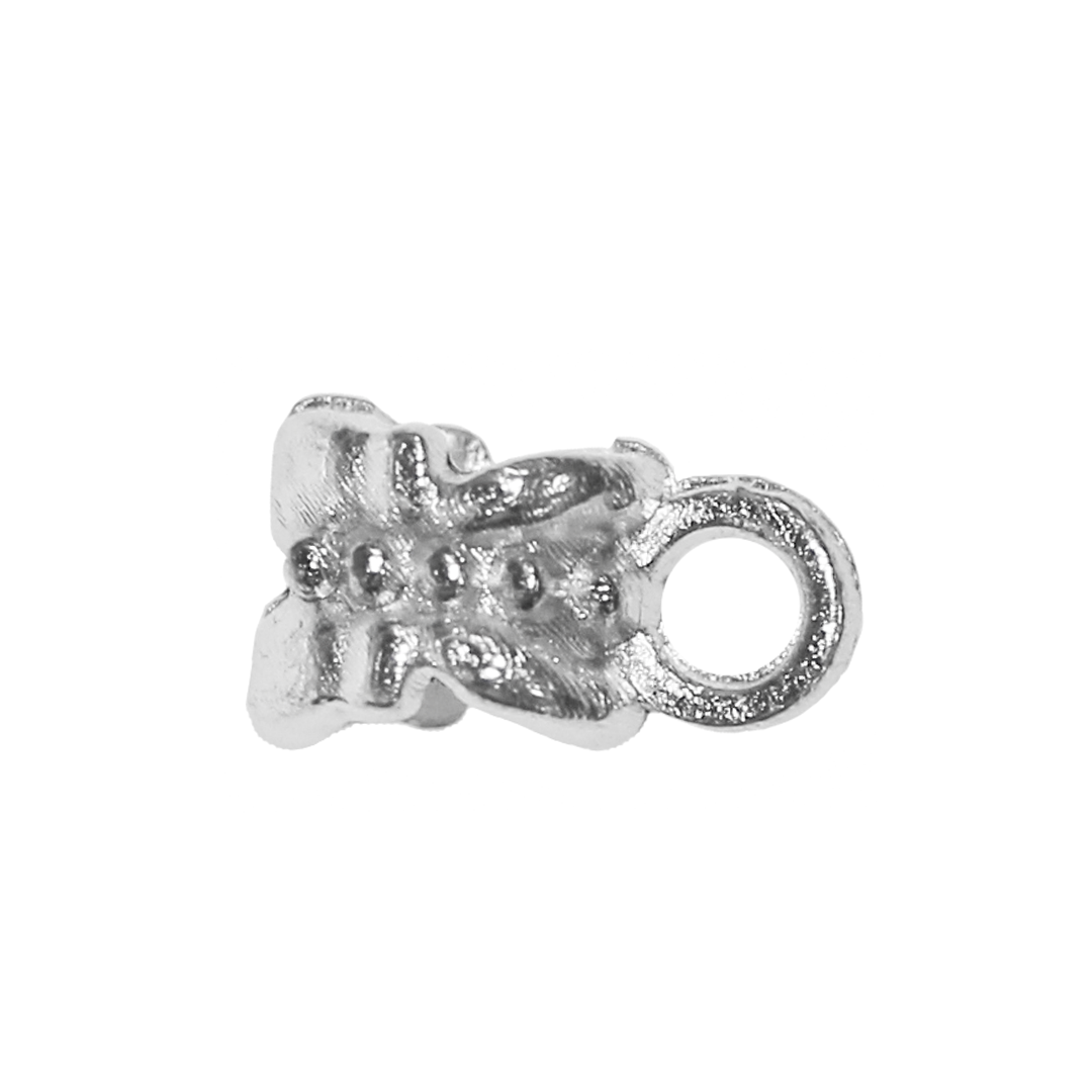 Charm Holder, Tibetan, Bright Silver, Alloy, 8.5mm x 5mm, Sold Per pkg of 24