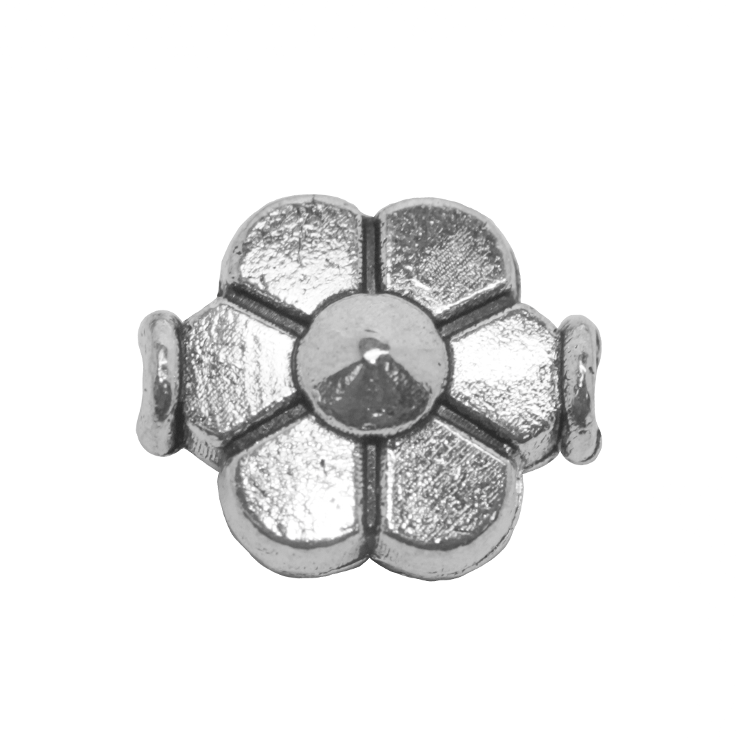 Spacers, Flower, Silver, Alloy, 7.5mm x 9mm, Sold Per pkg of 16