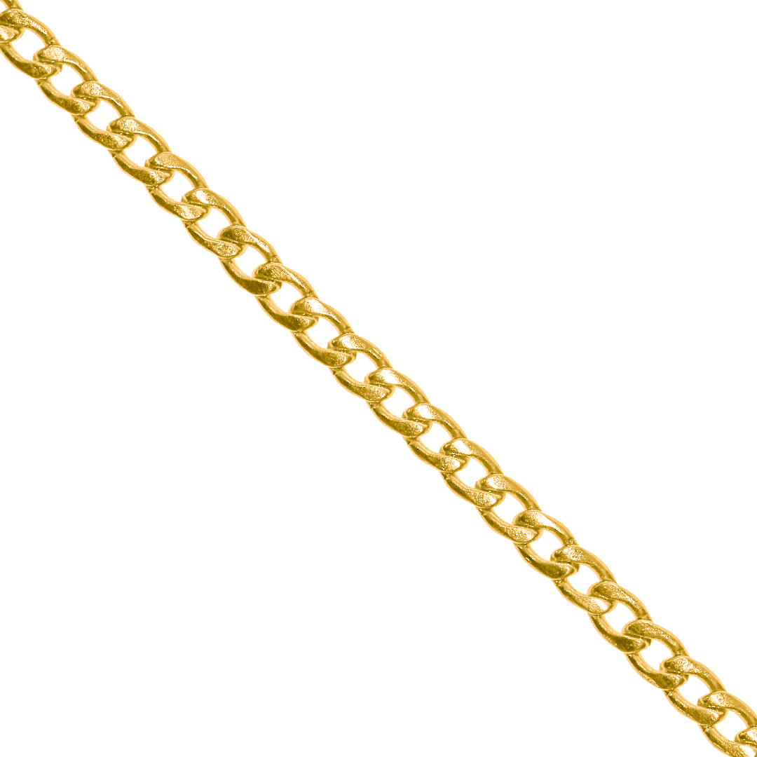 Chains, Curb, Gold, Aluminum, 7mm x 4.5mm x 2mm per loop, Sold per Meter