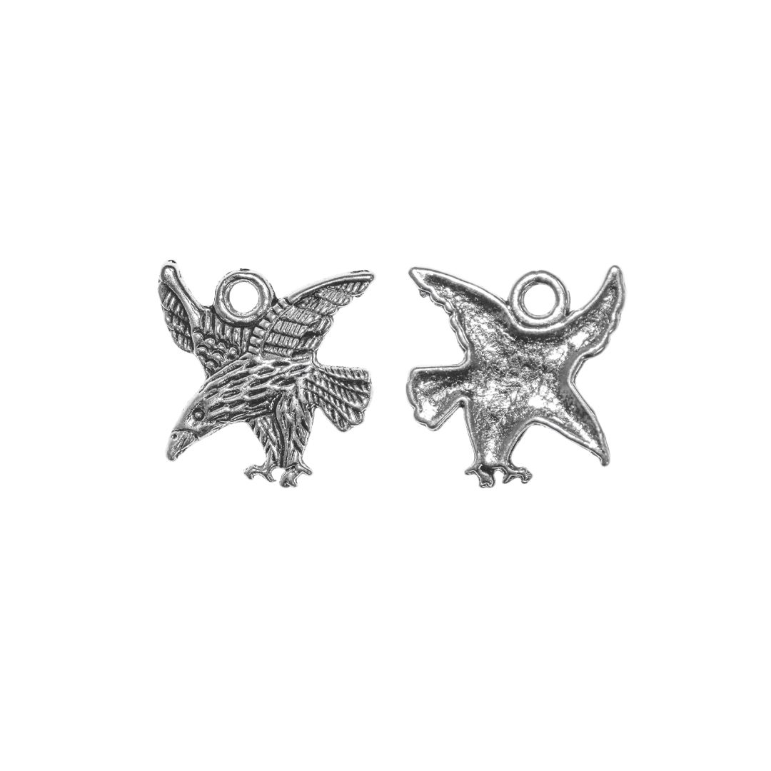 Charms, Eagle, Silver, Alloy, 22mm x 20mm, Sold Per pkg of 8