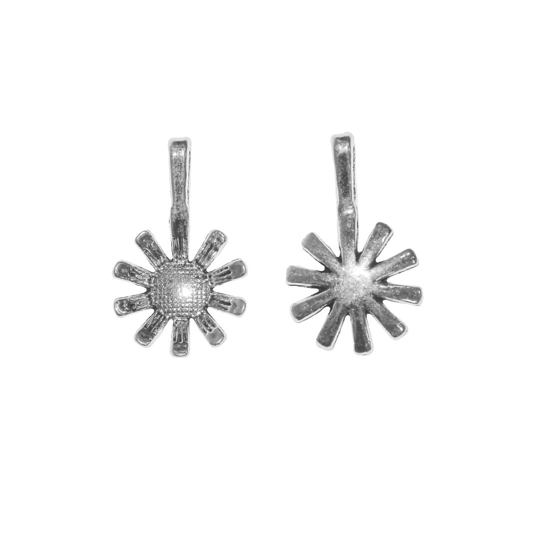 Charms, Flower, Silver, Alloy, 20mm x 12mm, Sold Per pkg 16