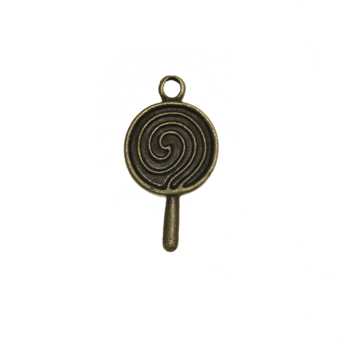 Charms, Lollipop, Brass, Alloy, 27mm x 14mm, Sold Per pkg of 6
