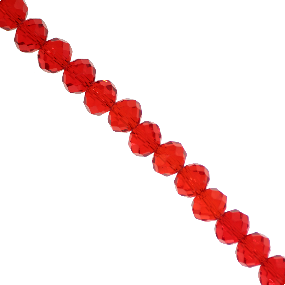Glass Crystal Beads, Rondelle, Faceted, 6mm, Approx 80 pcs per strand, Available in Multiple Colours