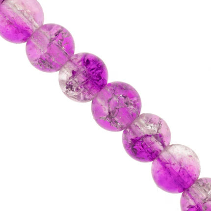 Marble Style Glass Beads, Cracked, 6mm, Approx 130 pcs per strand, Available in Multiple Colours