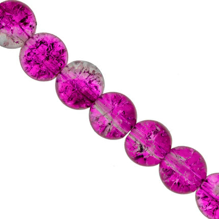Marble Style Glass Beads, Cracked, 6mm, Approx 130 pcs per strand, Available in Multiple Colours