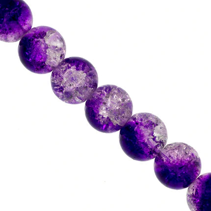 Marble Style Glass Beads, Cracked, 6mm, Approx 130 pcs per strand, Available in Multiple Colours