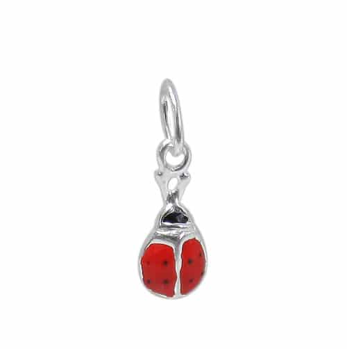 Charm, Ladybug, Sterling Silver, 8mm L x 5mm W, 1 pc