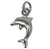 Charm, Dolphin, Sterling Silver, 12mm L x 8mm W, 1 pc