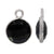 Charm, Onyx, Rhodium plated on Sterling Silver, 1 pc