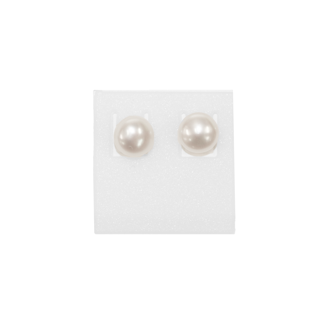 Earrings, Freshwater Pearl Studs, Ivory, Sold per pkg of 1 pair, Available in Multiple Sizes
