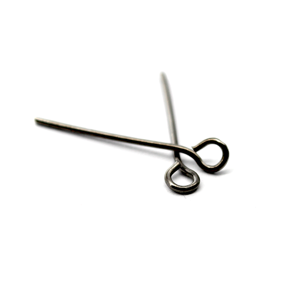 Eye Pins, Gunmetal, Alloy, 0.70 inches, 21 Gauge, Sold Per pkg of Approx 7500