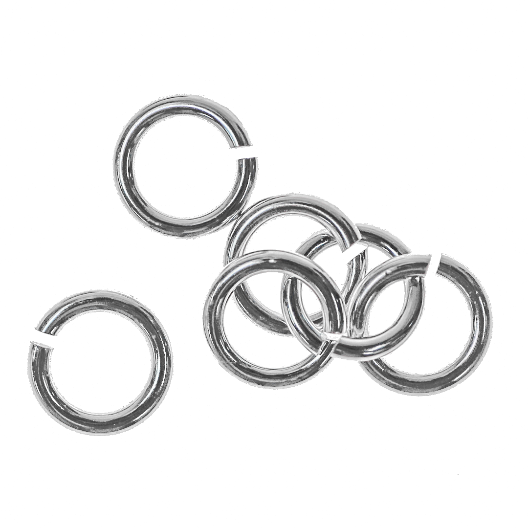 Jump Rings, Silver, Alloy, Round, 6mm, 18 Gauge, Sold Per pkg of Approx 160