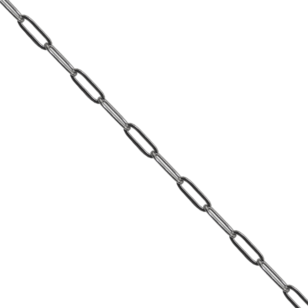 Chains, Flat Paperclip, Stainless Steel, 12mm x 4mm x 2mm per loop, Sold per Meter