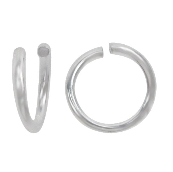 Jump Rings, Open, Sterling Silver, 3.5mm x 0.7mm, 8 pcs
