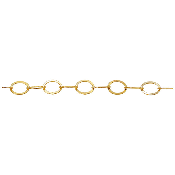 14KT Gold filled unfinished flat oval chain, 2.86mm width Price Per Inch.