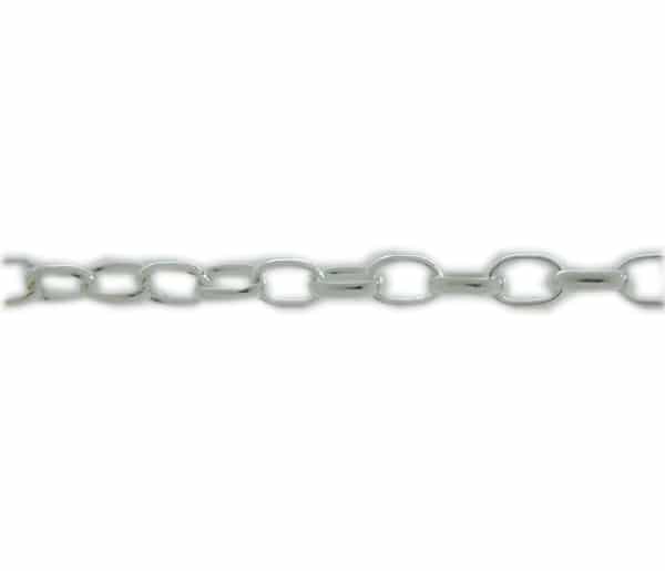 Chain, Oval Rolo Link, 3.5mm x 1mm, Sterling Silver - Sold per Inch