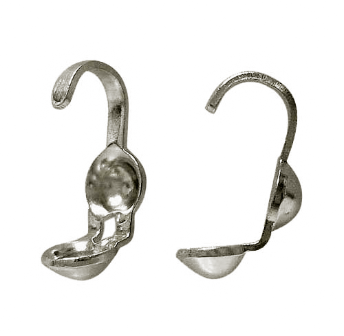 3 Shape Connector + Bead Tips, Silver Alloy , 4mm X 2.5mm, Sold Per pkg of Approx 62 pcs