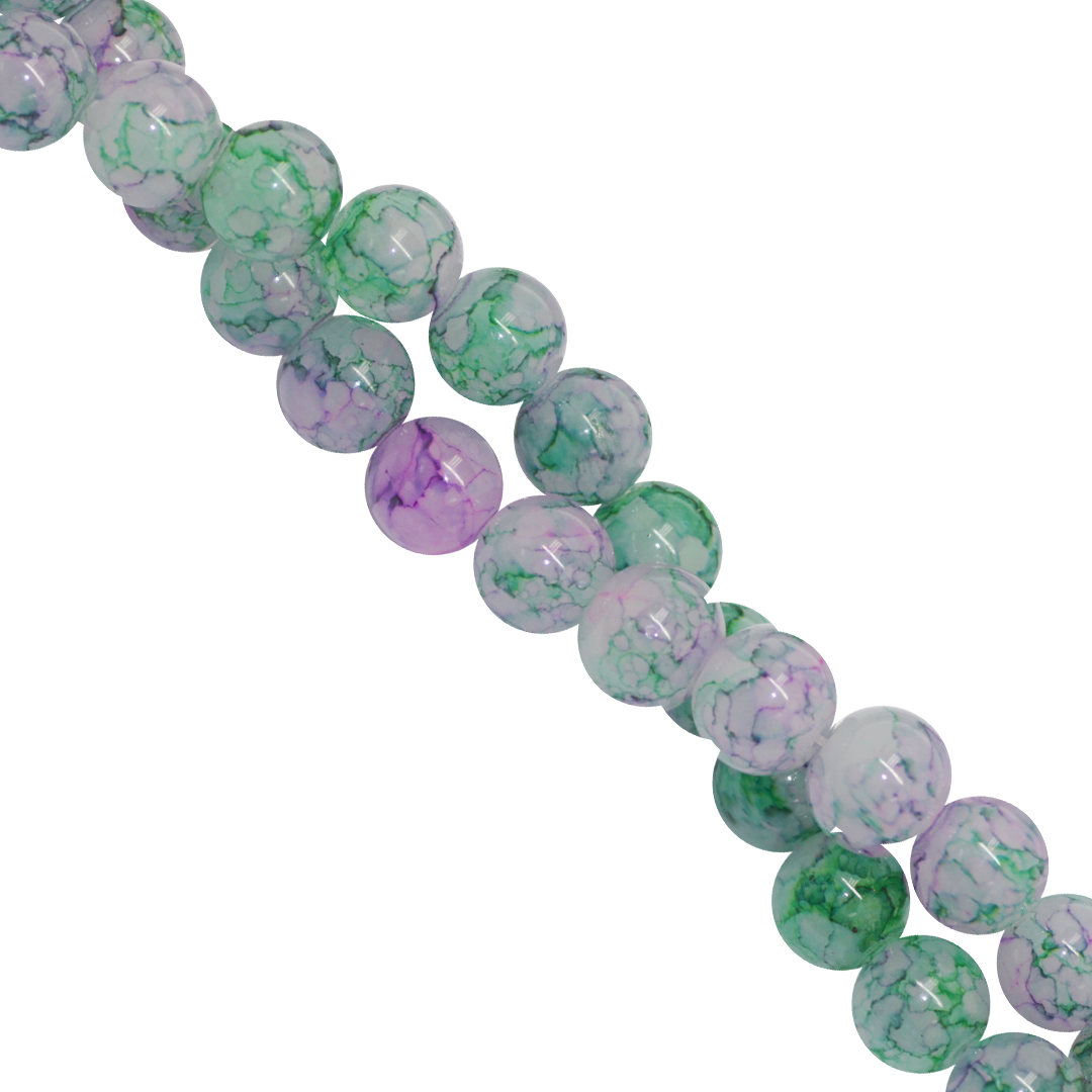 Marble Style Glass Beads, 8mm, Tie Dye, Approx 100 pcs per strand, Available in Multiple Colours