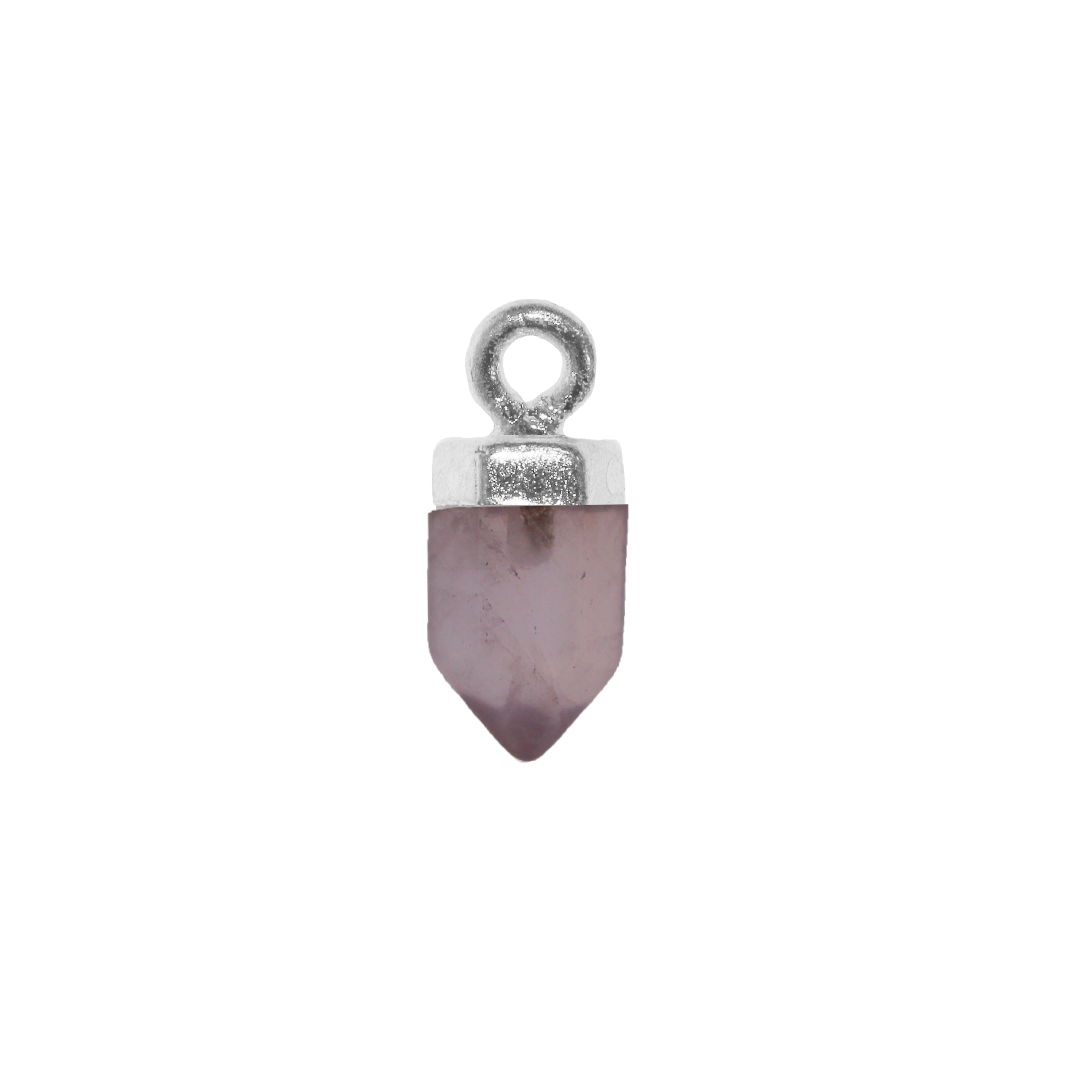 Charm, Faceted Stone, Bright Silver, Alloy, Approx 14.5mm x 6mm, Sold Per pkg of 1, Available in Multiple Gemstones