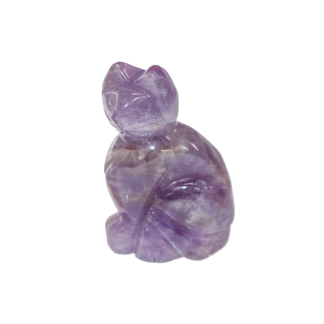 Cat Amethyst, Semi-Precious Stone, Approx 53mm x 35mm, No Hole, Sold Per pkg of 1