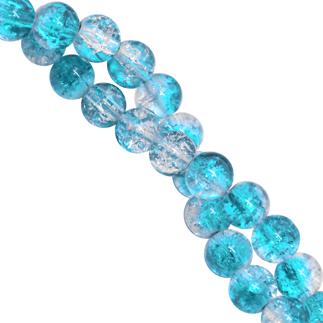 Marble Style Glass Beads, Cracked, 6mm, Approx 130 pcs per strand, Available in Multiple Colours