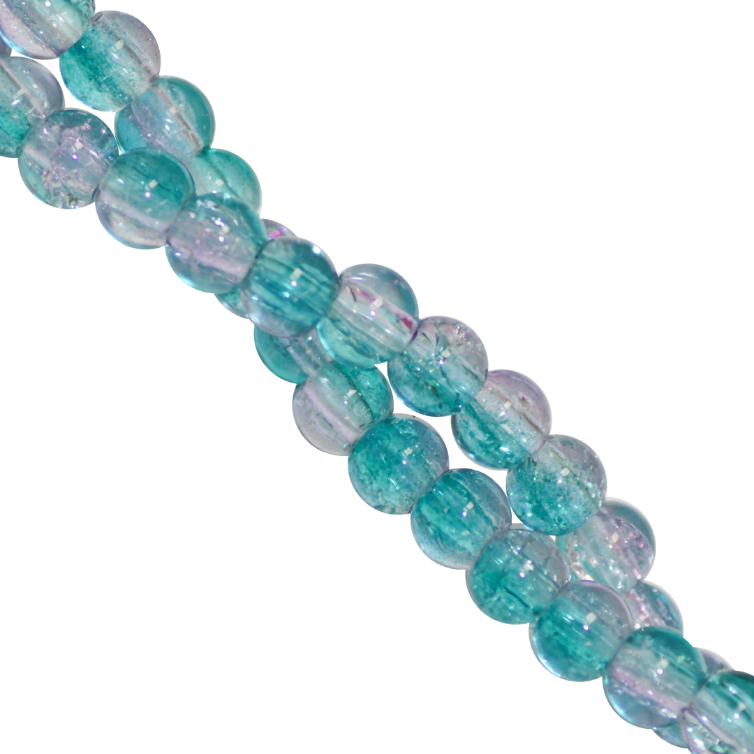 Marble Style Glass Beads, Cracked, 4mm, Approx 190 pcs per strand, Available in Multiple Colours