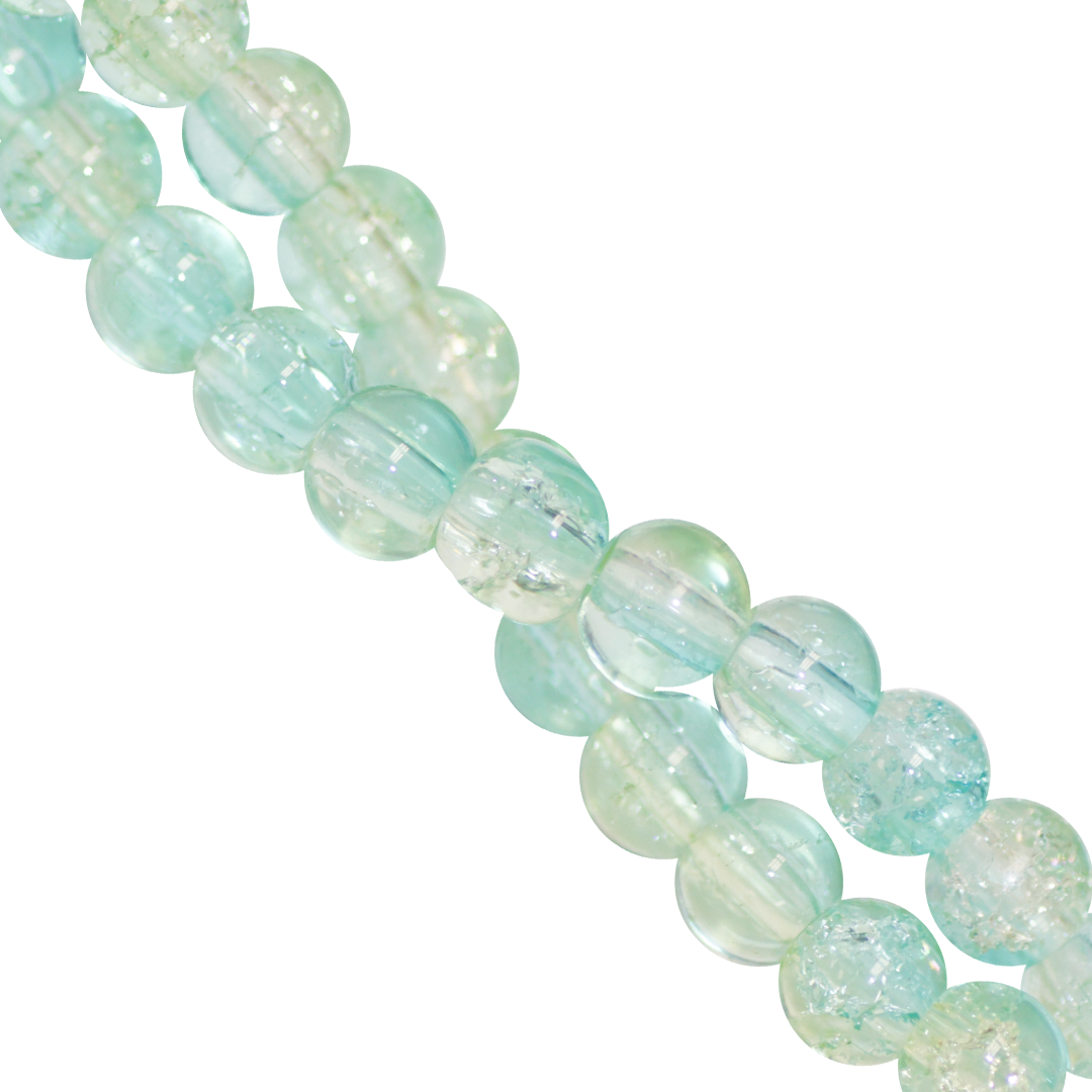 Marble Style Glass Beads, Cracked, 6mm, Approx 130 pcs per strand, Available in Multiple Colours
