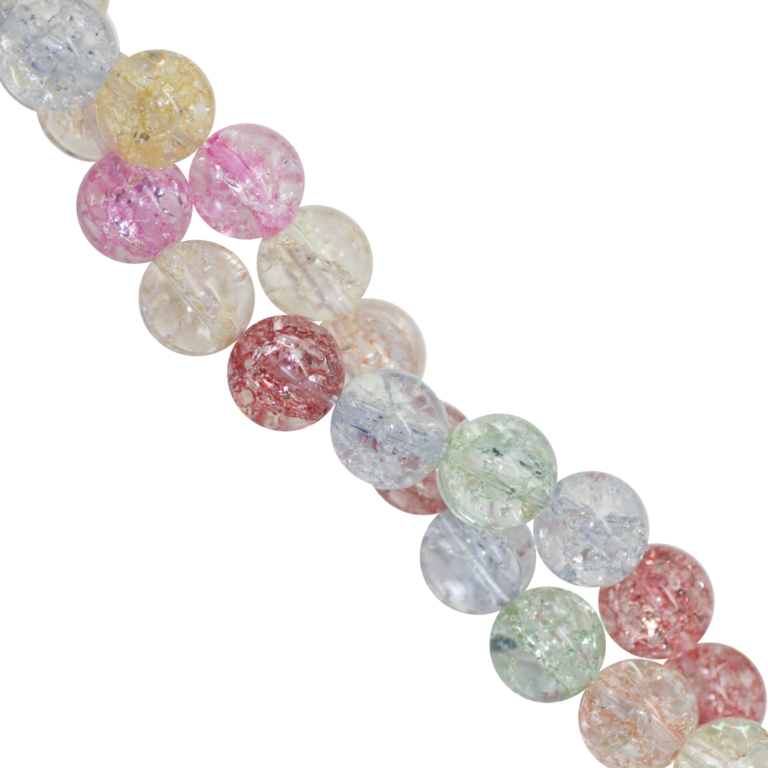 Crackle Glass Beads, Available in Multiple Sizes & Colors