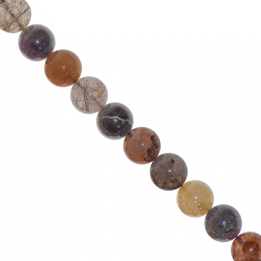 Multi Color Rutilated Quartz, Semi-Precious Stone, 10mm, Approx 35 pcs per strand