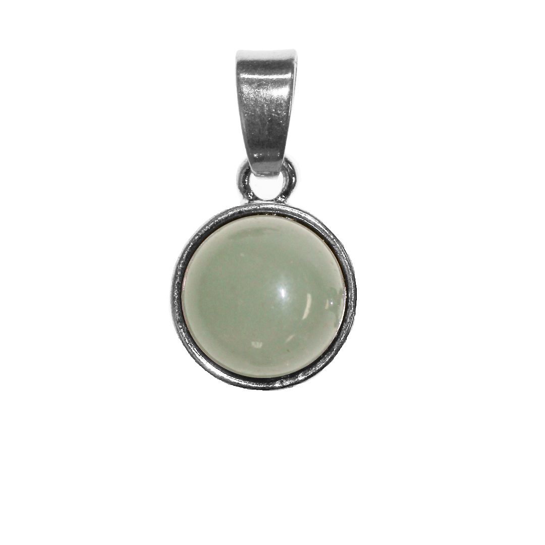 Charm, Semi-Precious Stones, Round, Silver, Alloy, 15mm x 12mm, Sold Per pkg of 1, Available in Multiple Gemstones