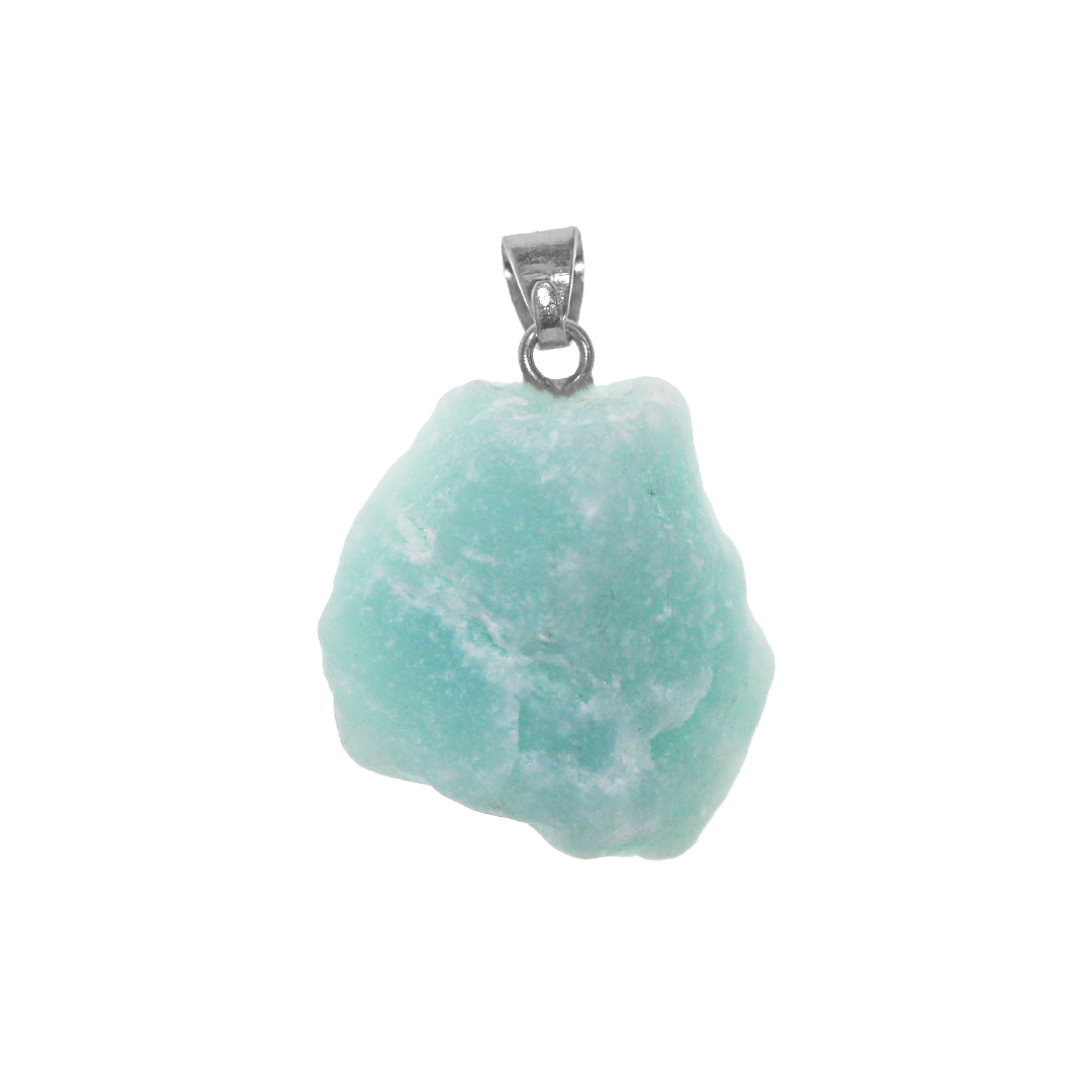 Charm, Rough Amazonite, Semi-Precious Stones, Approx 24mm x 17mm, Sold Per pkg of 1