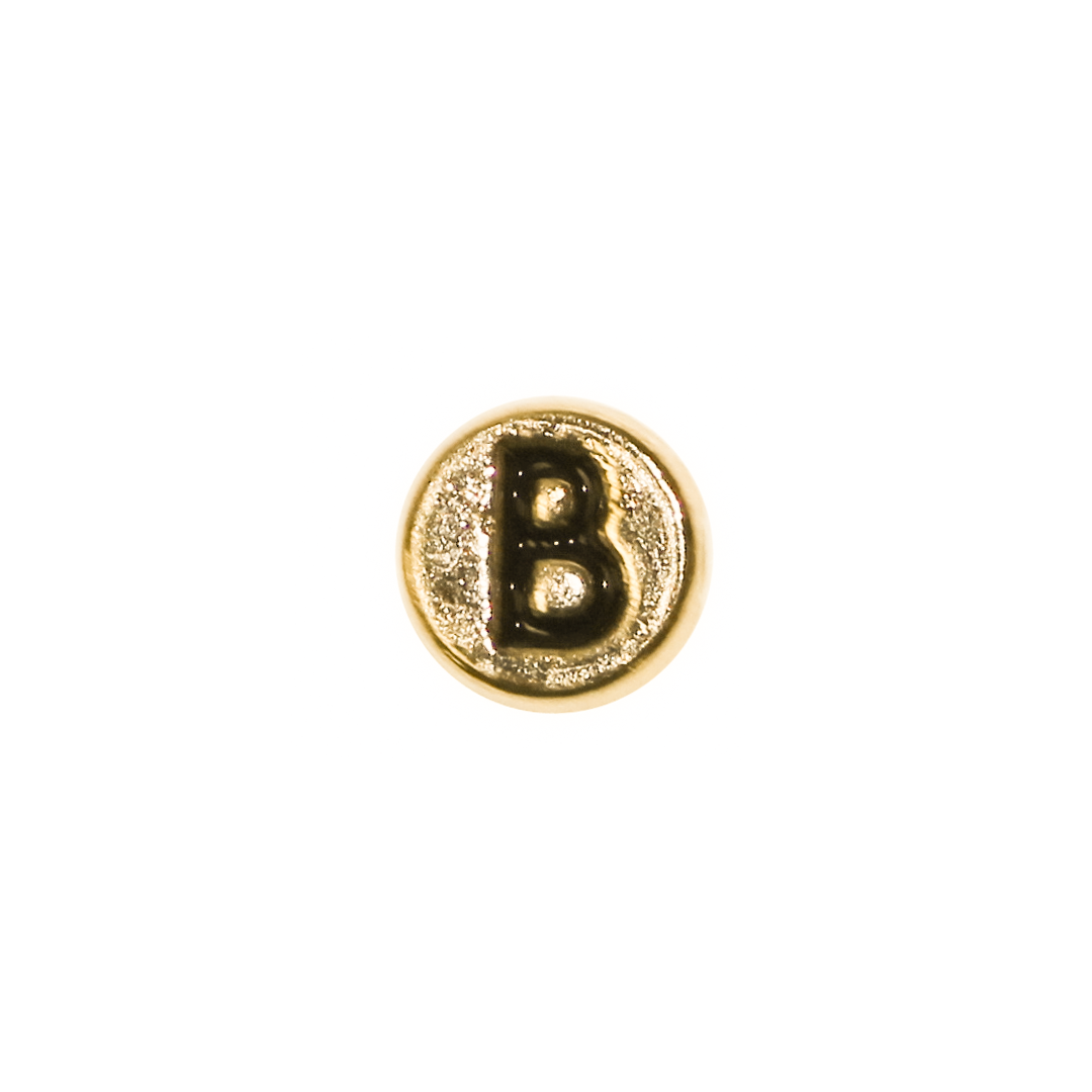 Spacer, Alphabet, Round, Flat, Gold, Alloy, 8mm, Sold Per pkg of 5