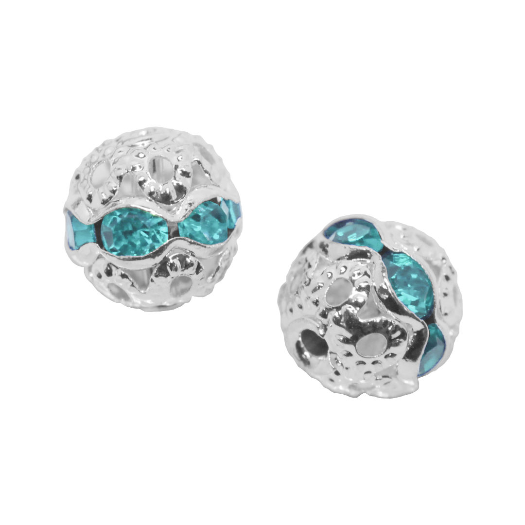Spacers, Rhinestone Ball Beads, Alloy, Available in Multiple Colours and Sizes