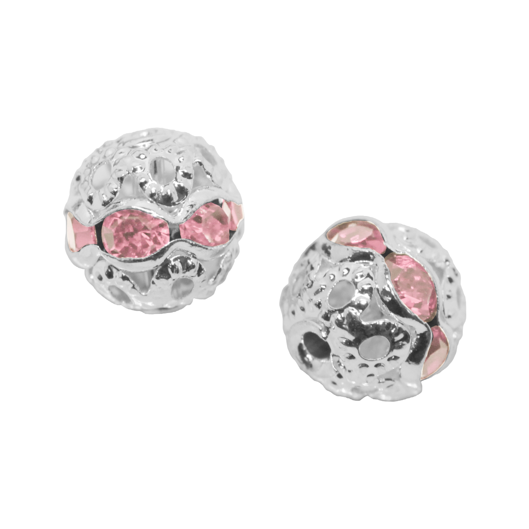 Spacers, Rhinestone Ball Beads, Alloy, Available in Multiple Colours and Sizes