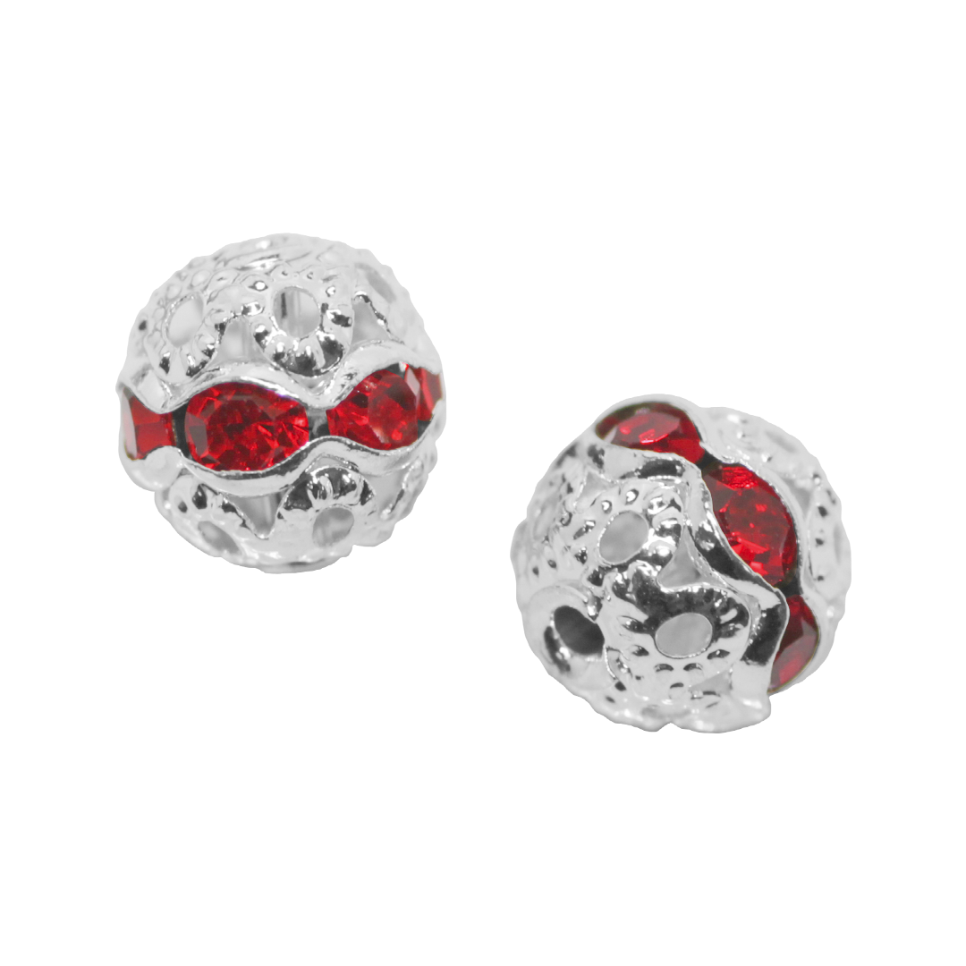 Spacers, Rhinestone Ball Beads, Alloy, Available in Multiple Colours and Sizes