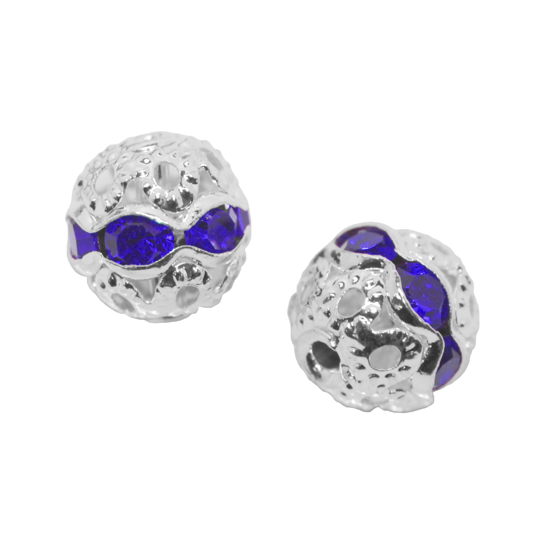 Spacers, Rhinestone Ball Beads, Alloy, Available in Multiple Colours and Sizes