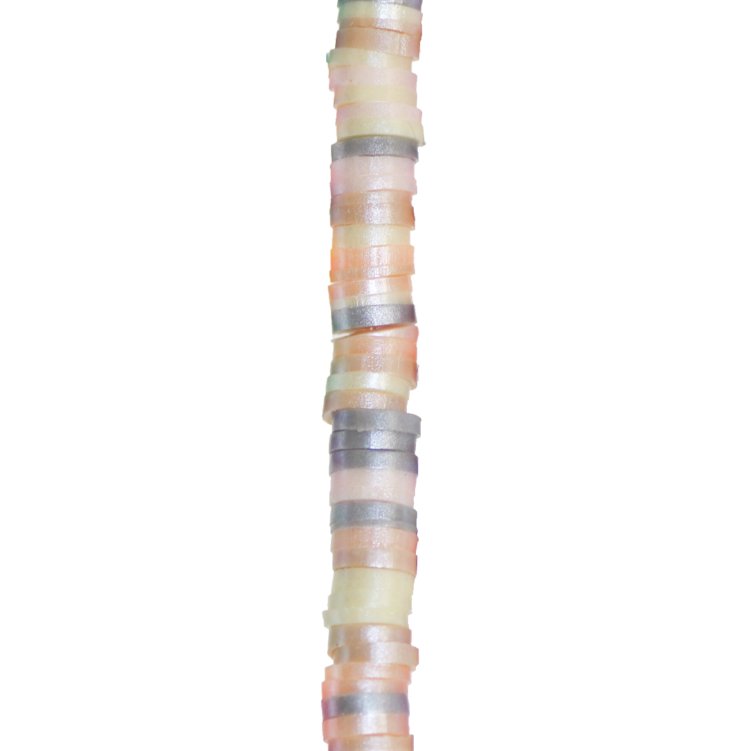 Heishi Beads, Shiny, Flat Disk Polymer Clay Beads, 6mm, Available in Multiple Colours