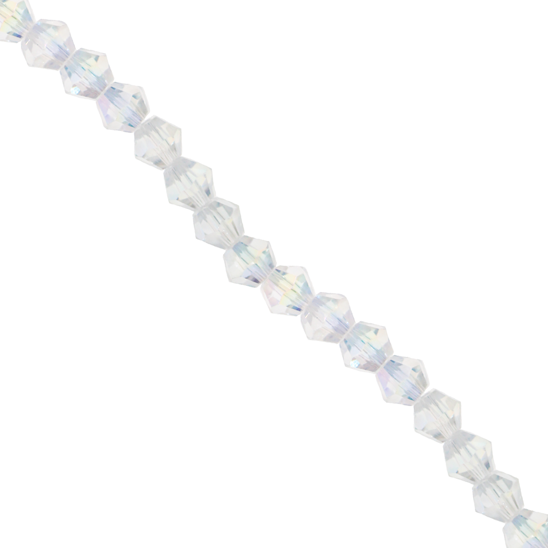 Glass Crystal, Bicone, 6mm, Approx 45 pcs per strand, Available in Multiple Colours